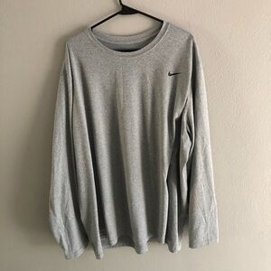 Nike Men's Heather Gray Long Sleeve Tee